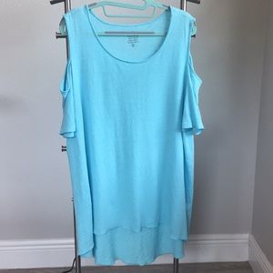 Chico’s Cut-out Shoulder Linen/Rayon Top